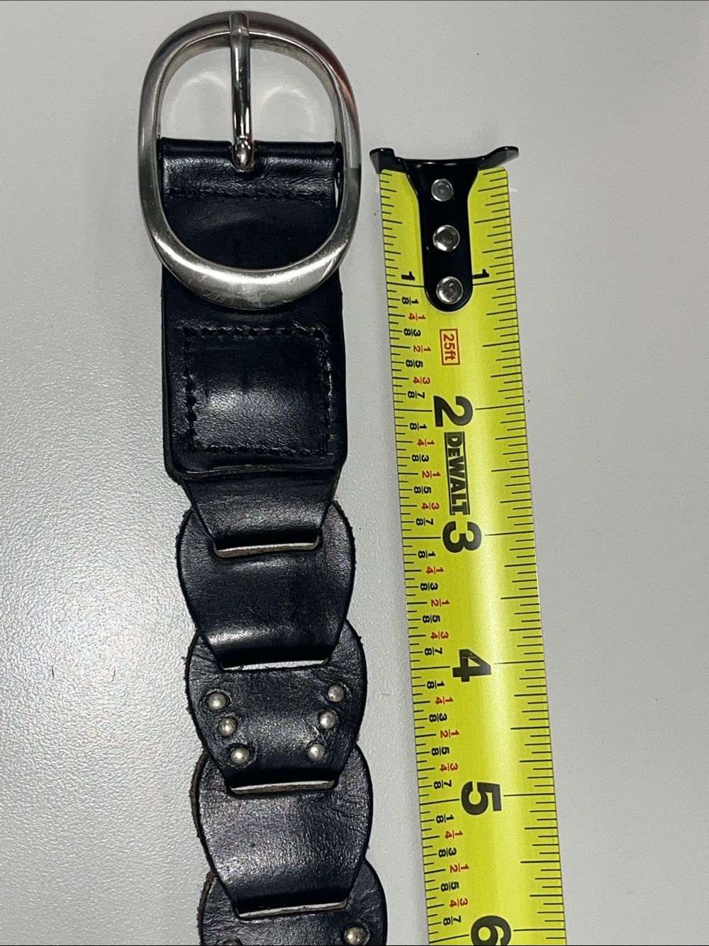Source Unknown Black interlocking Braid Leather Belt w/Silver Buckle ML - Picture 5 of 15